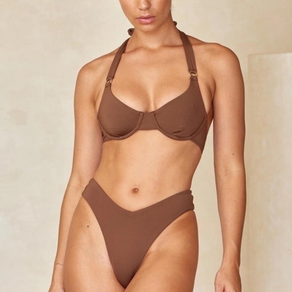 Monday Swimwear Honolulu Top Brown Size V